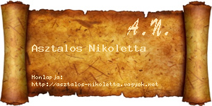 Asztalos Nikoletta névjegykártya